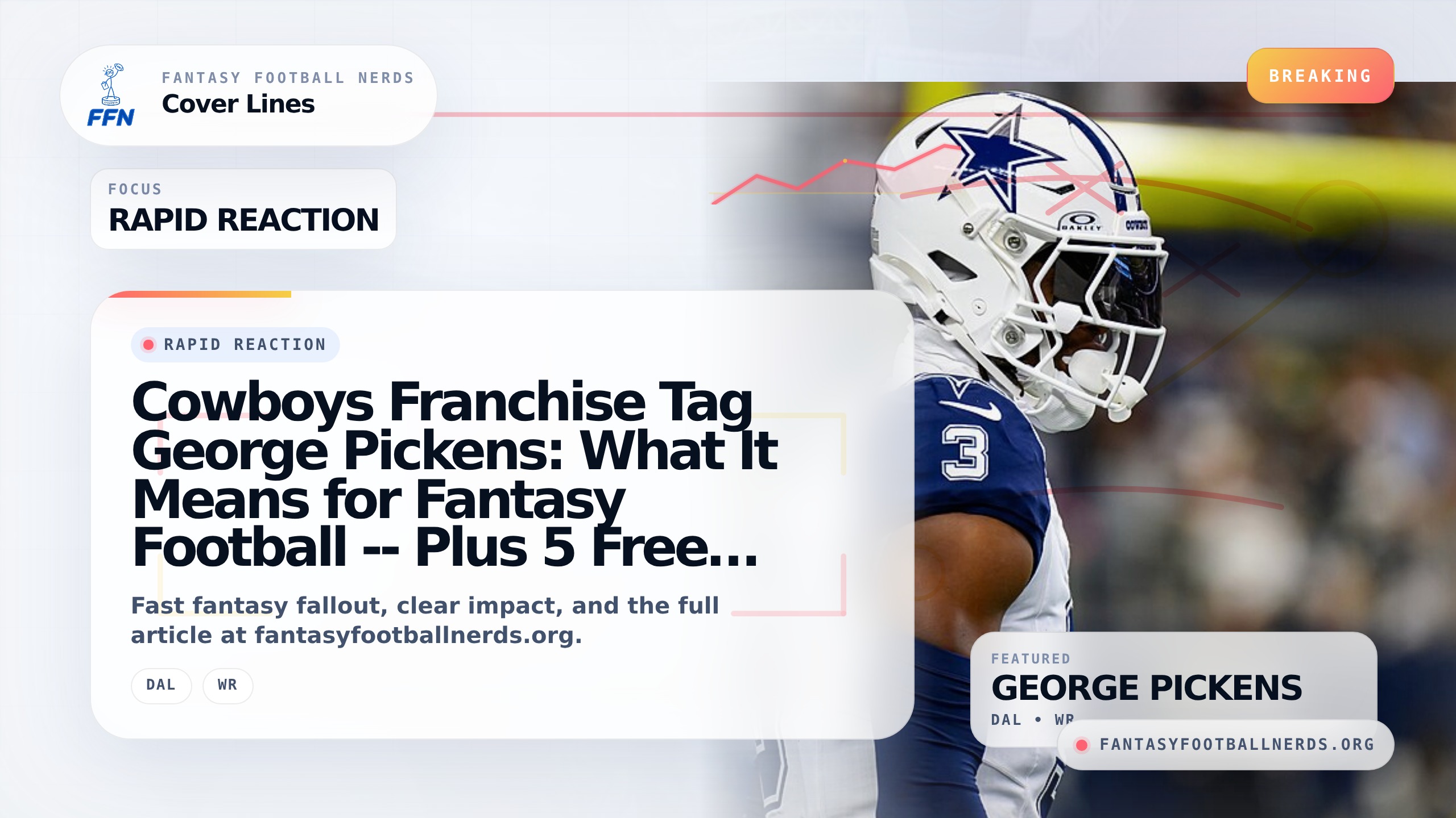 Cowboys Franchise Tag George Pickens: What It Means for Fantasy Football -- Plus 5 Free Agents Who Just Got More Interesting