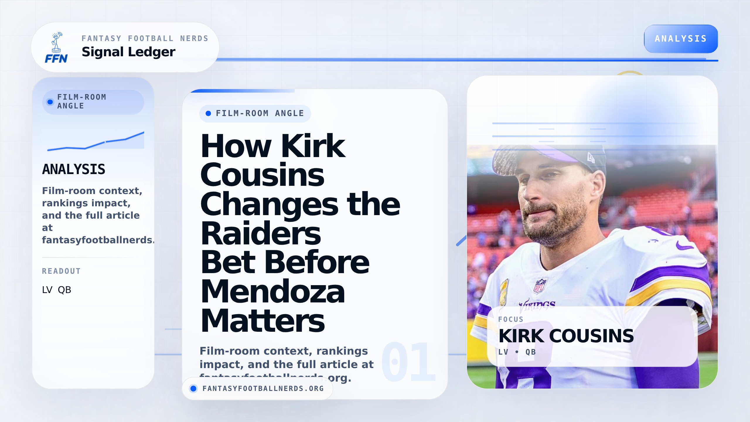 How Kirk Cousins Changes the Raiders Bet Before Mendoza Matters