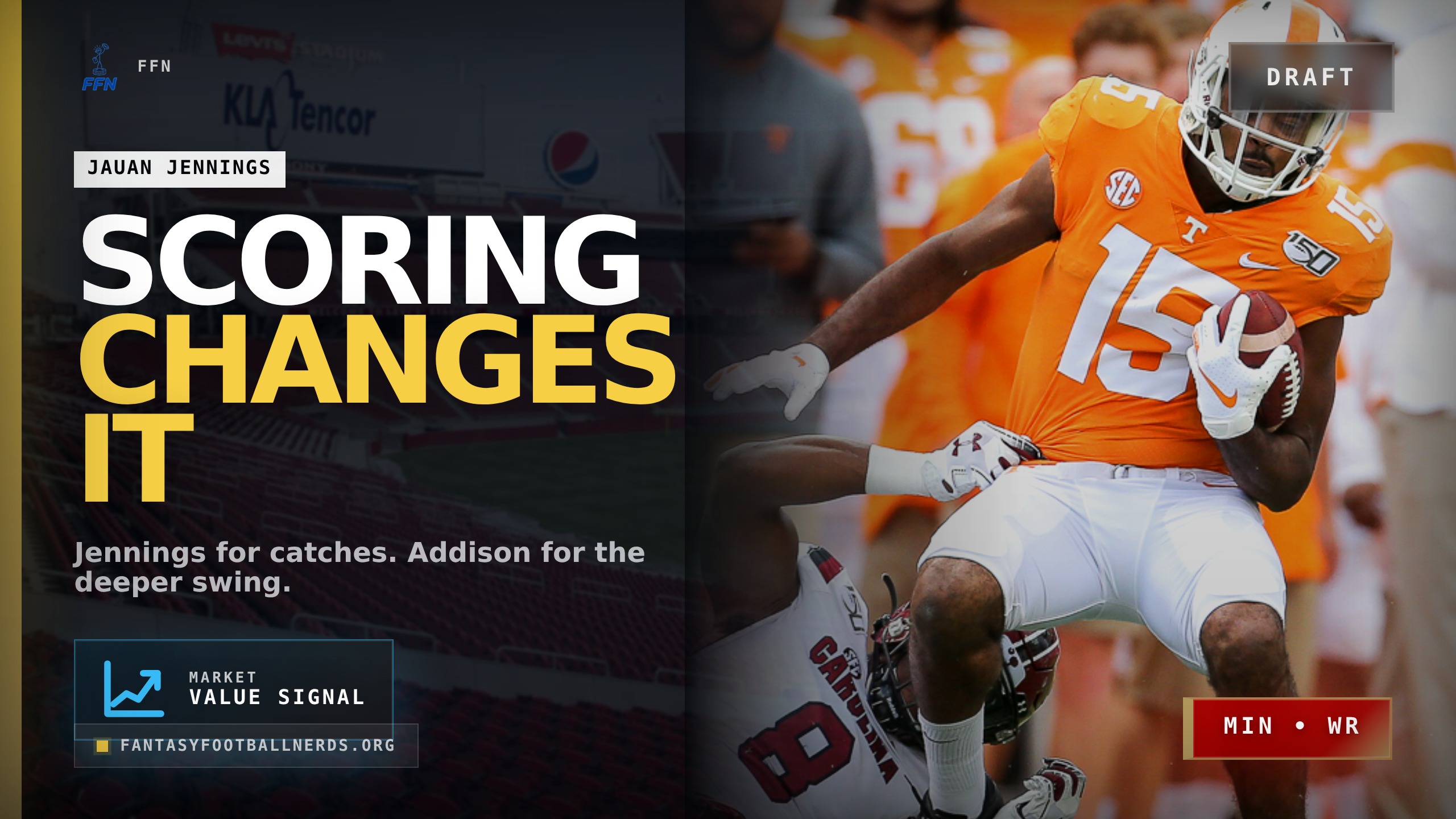 Jennings or Addison? Let Scoring Decide Your Draft