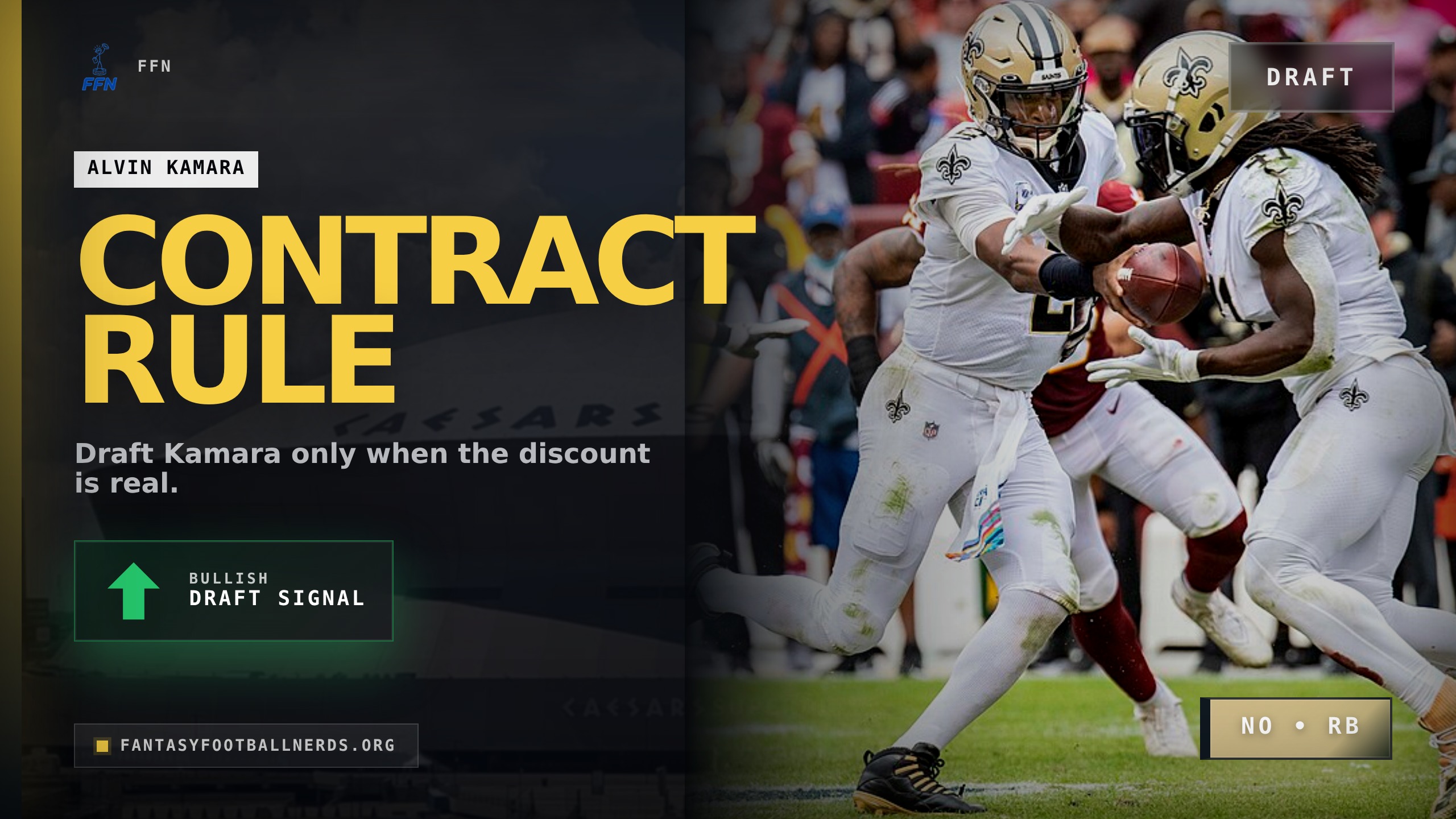 Make Alvin Kamara a Contract-Clarity Draft Rule