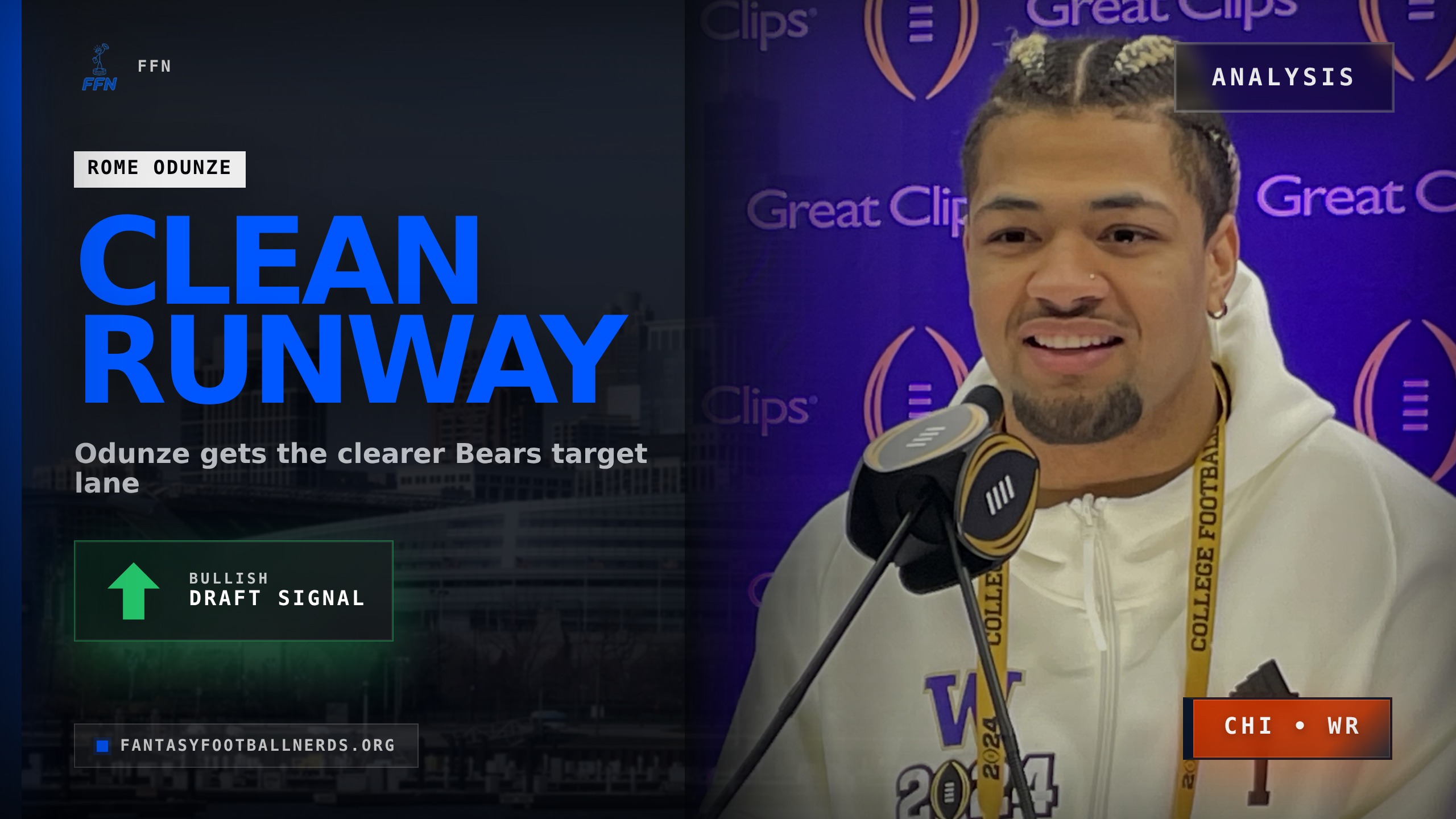 Rome Odunze Gets the Cleanest Bears Runway Now